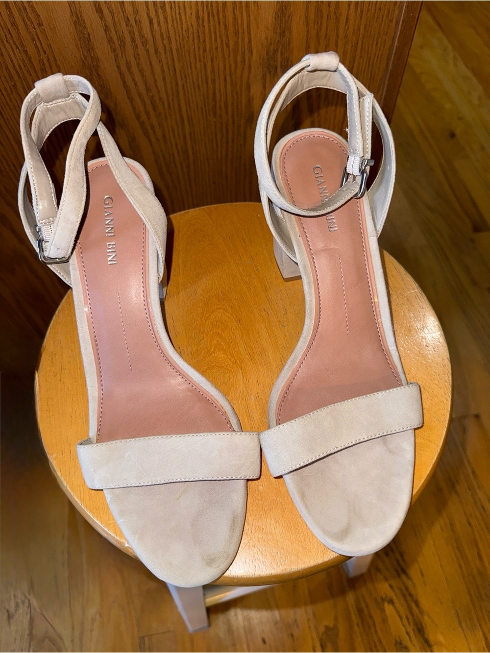 Gianni Bini Suede Ankle-Strap Block Heel Sandals